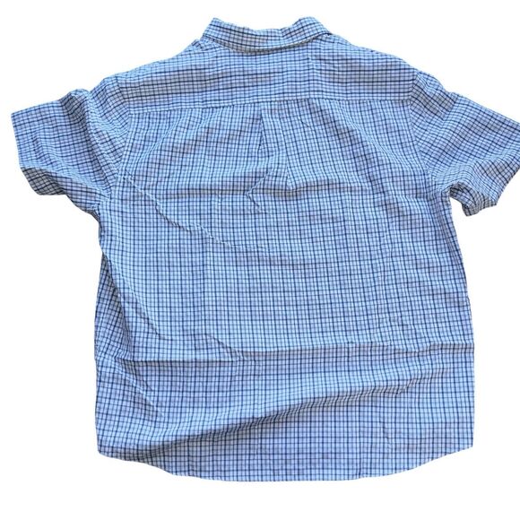 90s Tony Hawk Skater Grunge Shirt Mens XL Baby Blue White Plaid Short Sleeve - Picture 15 of 15